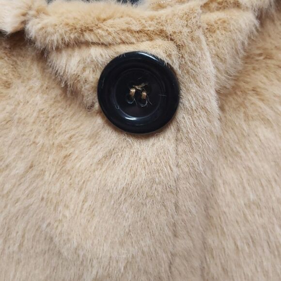 Honey Brown Faux Fur Teddy Jacket sz 14 Lightweight NWT - Picture 3 of 11